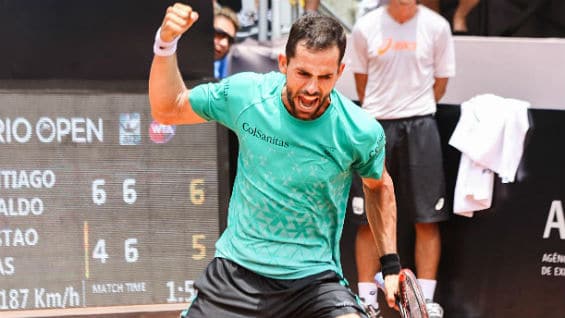 Giraldo aseguró un cupo entre los 16 mejores jugadores del torneo, ronda en la que enfrentará al 71 del mundo, el argentino Guido Pella. Foto Cortesía Río Open 2016