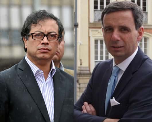 Gustavo Petro, Alcalde Mayor de Bogotá, y Miguel Gómez, representante a la Cámara.