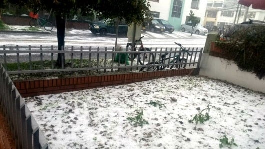 Granizo en Bogotá.