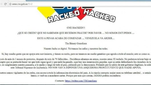 Luego de varias horas el servicio fue restablecido en la página del CNE de Venezuela. Foto: NoticasRCN