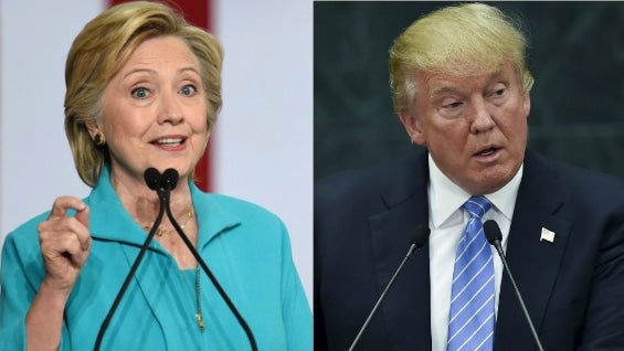 Hillary Clinton, candidata demócrata, y Donald Trump, aspirante republicano. Foto: AFP.