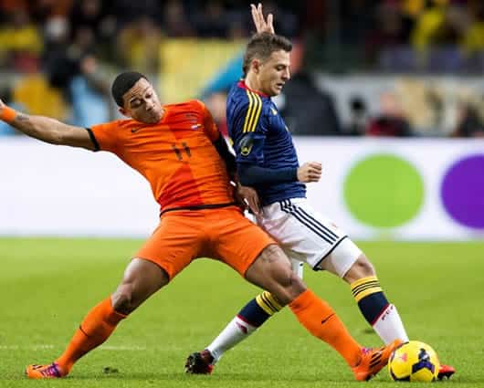 Colombia dio una buena imagen y llevó las riendas del partido ante Holanda. Foto: AFP