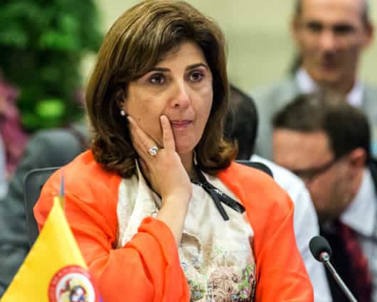 María Ángela Holguín, canciller colombiana. Foto: AFP