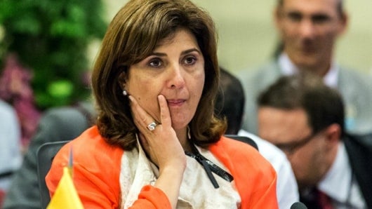 La canciller María Ángela Holguín. Foto: AFP.
