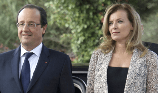 El presidente François Hollande y su novia Valérie Trierweiler. Foto: AFP.