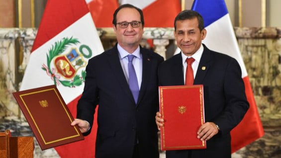 François Hollande y Ollanta Humala. AFP