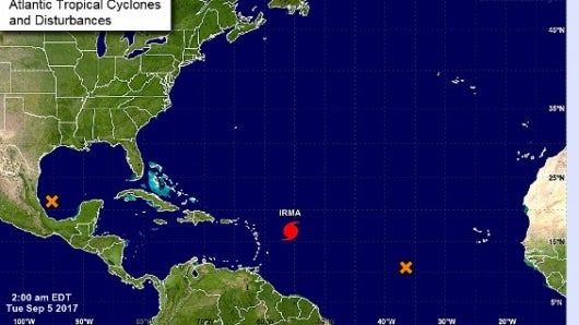 Trayecto del huracán Irma. Foto:Centro Nacional de Huracanes de E.U.