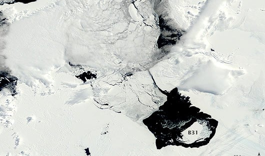 El iceberg se separó del Glaciar de Pine Island en noviembre. Foto/Video: Nasa