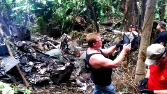 Imágenes del lugar donde cayó el helicóptero de la Policía el pasado martes. Foto: Noticias RCN.