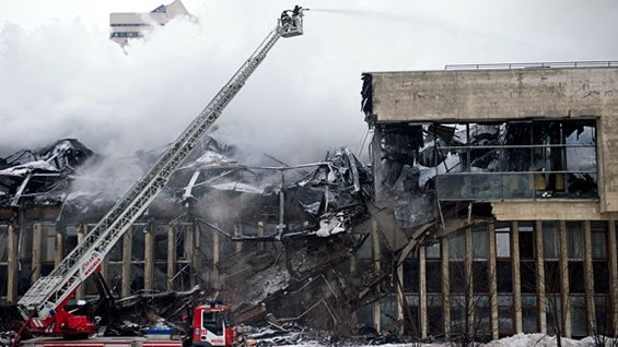 La biblioteca poseía una de las colecciones de libros en lenguas eslavas más ricas del mundo. Foto: AFP.