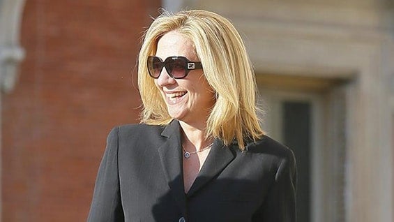 La infanta Cristina a su llegada a un funeral ortodoxo en la Iglesia de San Jerónimo el Real, en Madrid. Foto: EFE.