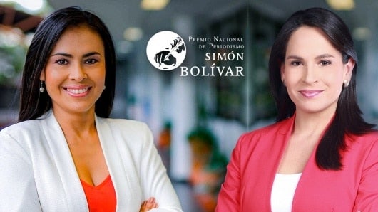 Foto: Ingrid Tovar (Noticias RCN) y Andrea Bernal (NTN24) ganan Premio Nacional de Periodismo Simón Bolívar.
