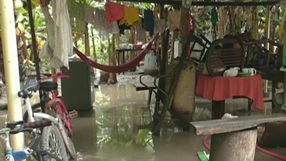 El nivel del rio Cravo Sur sobrepasó el metro y medio ocasionando las inundaciones. Foto: Noticias RCN.