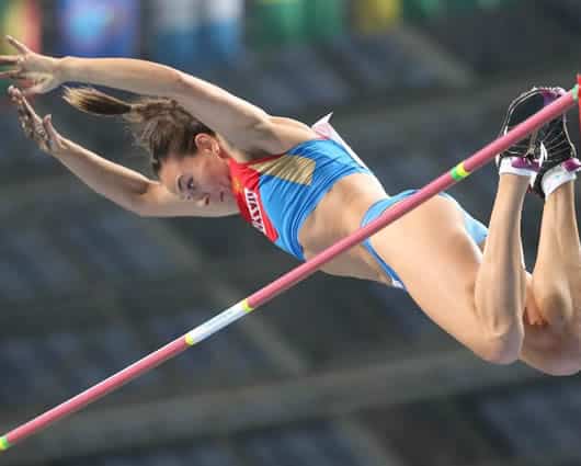 El salto de 4,89 será recordado como el adiós de Isinbayeva. Foto:AFP