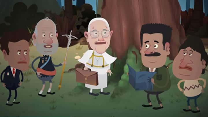 El papa Francisco junto a los presidentes de la isla. Foto: Youtube