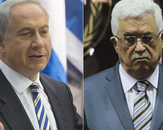 (Izq Ader) Benjamin Netanyahu y Mahmud Abás. Foto: EFE