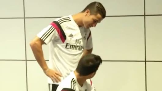 James Rodríguez y Cristiano Ronaldo.