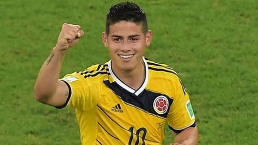 Con seis goles, James Rodríguez es el máximo artillero del Mundial de Brasil. Foto: AFP.