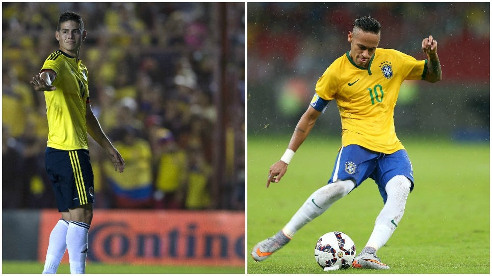 Irreverencia con la pelota de Neymar. Zurda y arquitectura del juego, sello de James Rodríguez. Foto AFP
