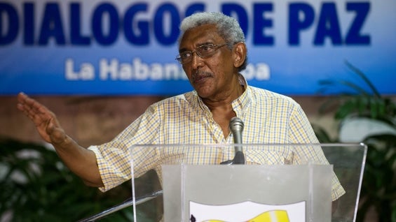 El negociador de las Farc 'Joaquín Gómez'. Foto: AFP.