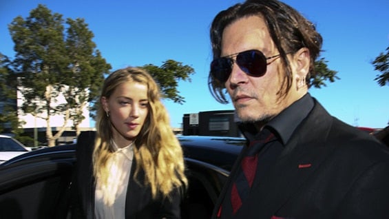 La actriz Amber Heard y su exesposo Johnny Depp. Foto: AFP.