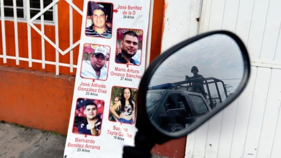 Imagen de los jóvenes desaparecidos en Veracruz. Foto: AFP.