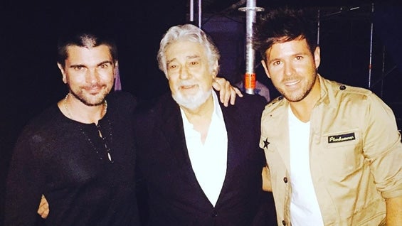 Juanes, el maestro Plácido Domingo y Pablo López. Foto: Instagram.