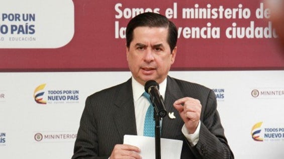 Juan Fernando Cristo, ministro del Interior. Foto: oficial.