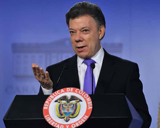 Juan Manuel Santos, presidente de Colombia. Foto: AFP