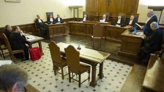 El juicio se celebró en la Oficina Judicial, en la planta baja del Tribunal Vaticano. Foto: EFE