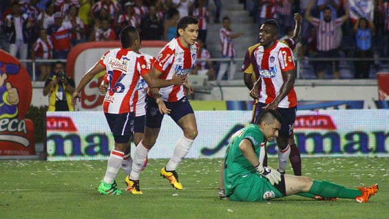 Roberto Ovelar y Jorge Arias marcaron los goles del triunfo de Junior. El descuento para Tolima llegó a través de Marco Pérez. Foto Juniorfc.co