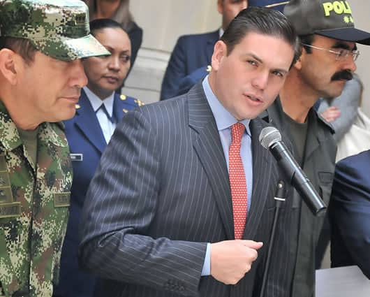 Juan Carlos Pinzón, ministro de defensa. Foto oficial.