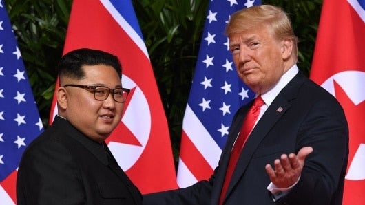 Kim y Trump durante la cumbre del pasado 12 de junio en Singapur. AFP