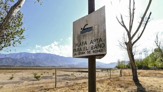 Restos de la laguna Aculeo. Foto: AFP