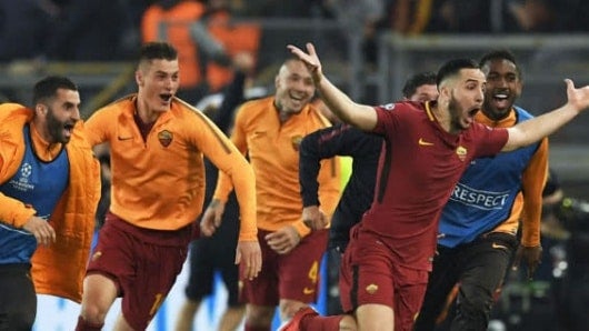 La Roma festeja. Foto: AFP
