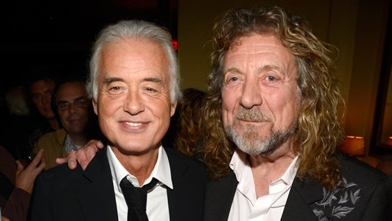 Jimmy Page y Robert Plant, integrantes de Led Zeppelin. Foto: AFP.