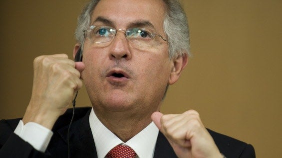 Antonio Ledezma, alcalde de Caracas detenido desde febrero. Foto. AFP.