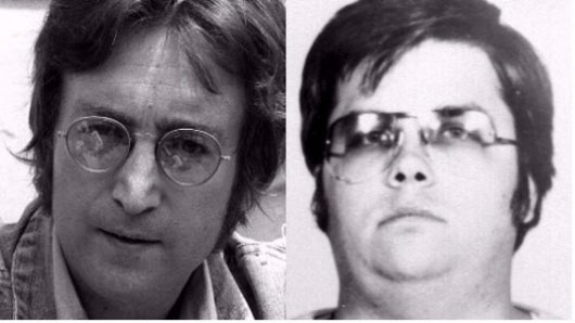 Lennon y su victimario David Chapman, la persona que lo asesinó de cuatro disparos. AFP