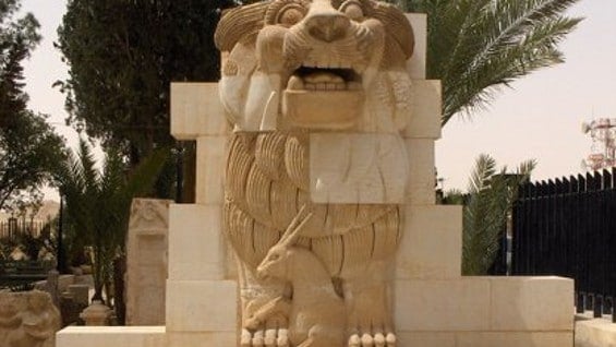 Entre las estatuas destruidas en Palmira se encuentra un león del siglo I a.C. Foto: AFP.