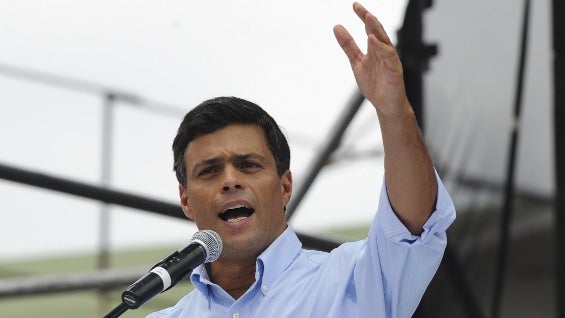 Líder opositor Leopoldo López, detenido hace más de un año en Venezuela. Foto: AFP