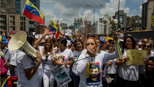 Lilian Tintori, esposa del opositor venezolano Leopoldo López. Foto: AFP