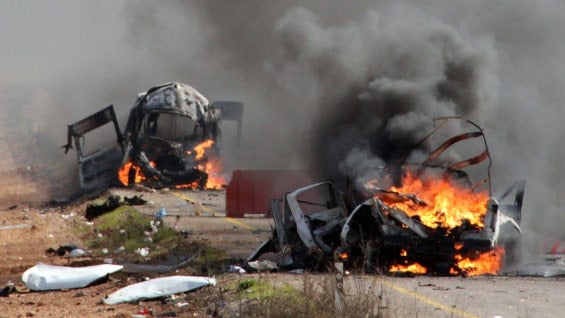 ,iembros del brazo armado de Hizbulá atacaron un convoy israelí. Foto AFP