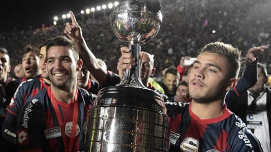 Es la primera vez que San Lorenzo gana la Libertadores de Amércia. Foto: AFP