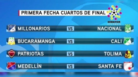 Los partidos de ida de los cuartos de final se jugarán el 26 y 27 de noviembre. Foto: Dimayor