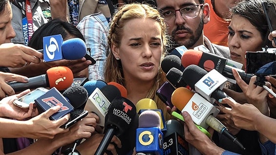 Lilian Tintori, esposa del líder opositor Leopoldo López. Foto: AFP / Juan Barreto