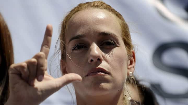 La esposa del líder opositor Leopoldo López, Lilian Tintori. Foto: AFP.