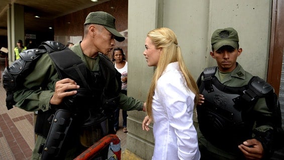 Lilian Tintori, esposa del líder opositor preso Leopoldo López. Foto: AFP.