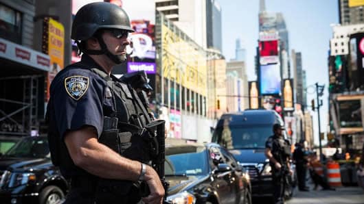 La Policía custodia las principales calles de Nueva York. Foto: AFP