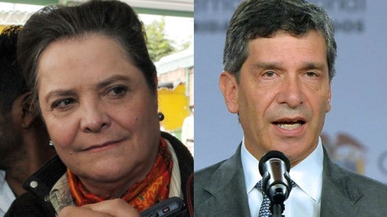 Clara López y rafael pardo. Foto: AFP y SIG