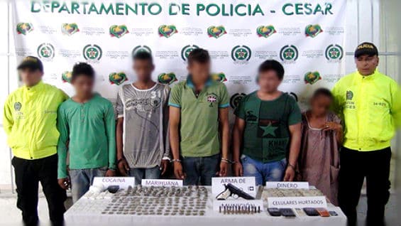 Los capturados y elementos incautados fueron dejados a disposición de las autoridades correspondientes. Foto Policía Nacional